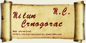 Milun Crnogorac vizit kartica